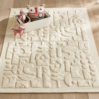 Ковер Детский с геометрическим принтом из биохлопка Podotak 120 x 180 см бежевый AM.PM  фото, kupilegko.ru